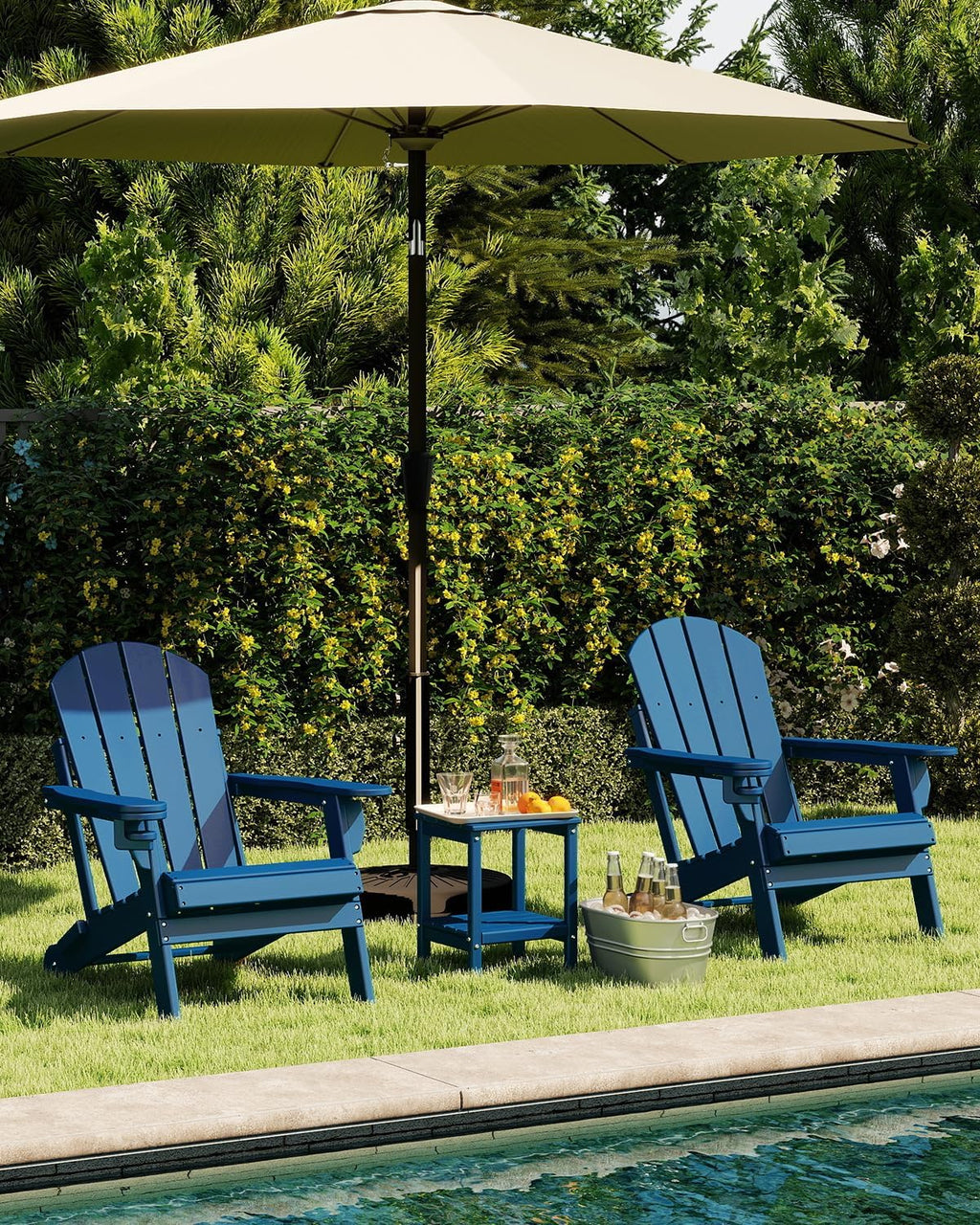 Blue 2-Pack HDPE Adirondack Chairs