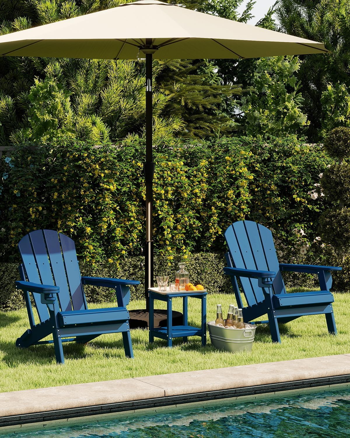 Blue 2-Pack HDPE Adirondack Chairs