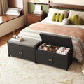 Black Lift Top Cushioned Shoe Bench